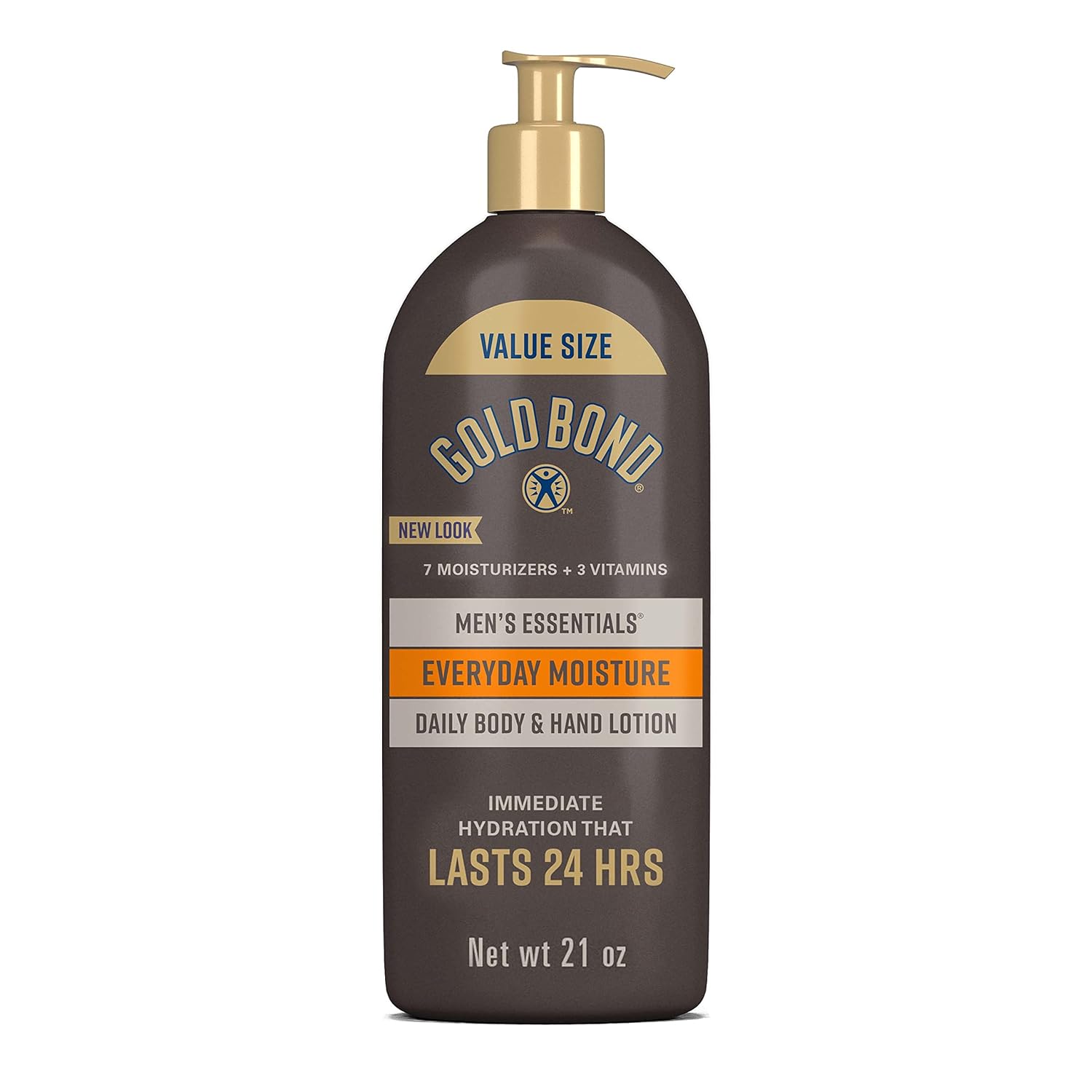 Gold Bond Men's Essentials Everyday Moisture Daily Body & Hand Lotion, 21 oz., With Vitamin C - 24hrsmart